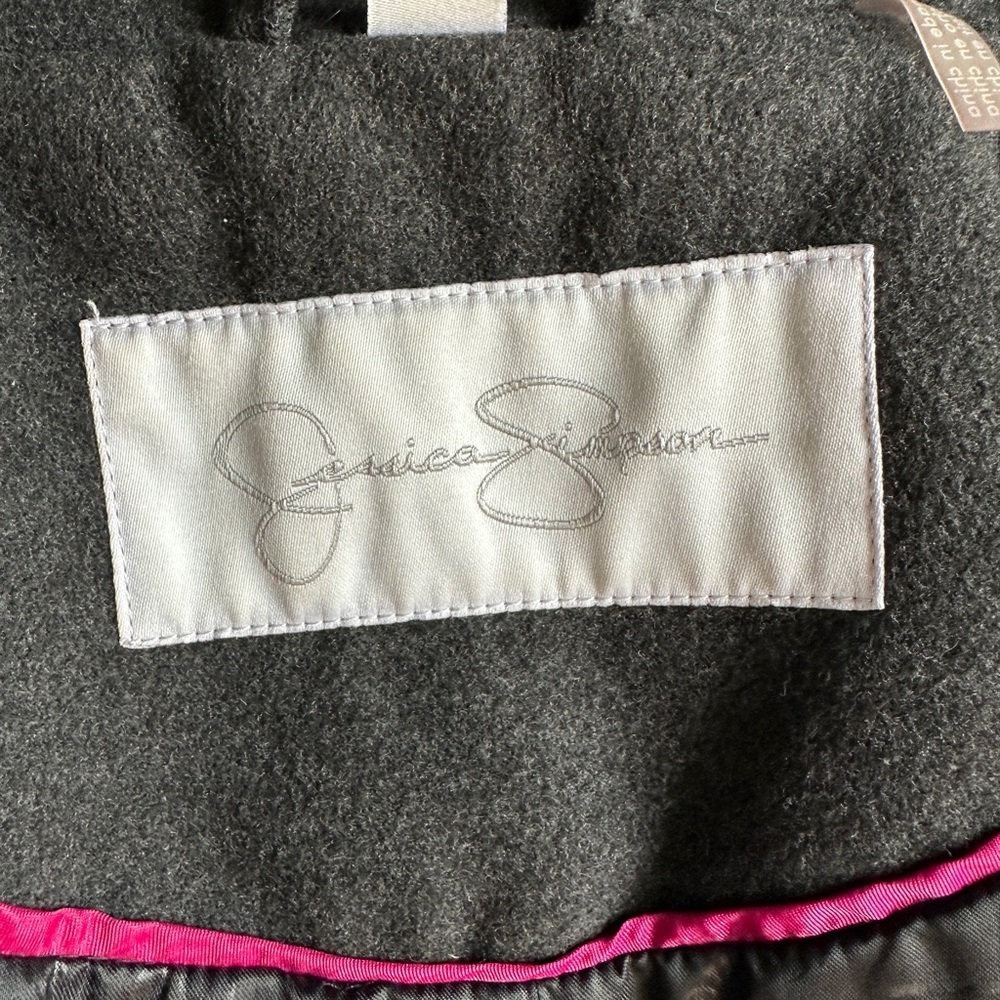 Jessica Simpson Dark Grey Lined Military Mid length Coat - Picture 5 of 10